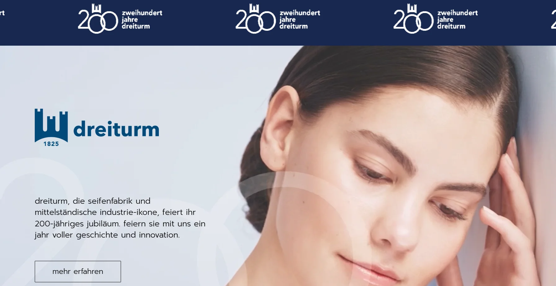 Image showing Dreiturm logo and text celebrating 200 years of history and innovation.